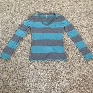 Tommy Hilfiger striped long sleeve v-neck